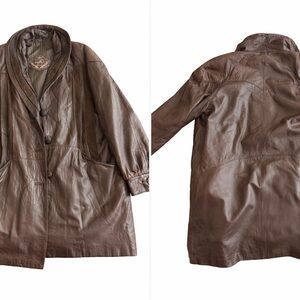 Vintage Vaquero Creaciones Brown Sheepskin Leather Made in Spain Jacket
